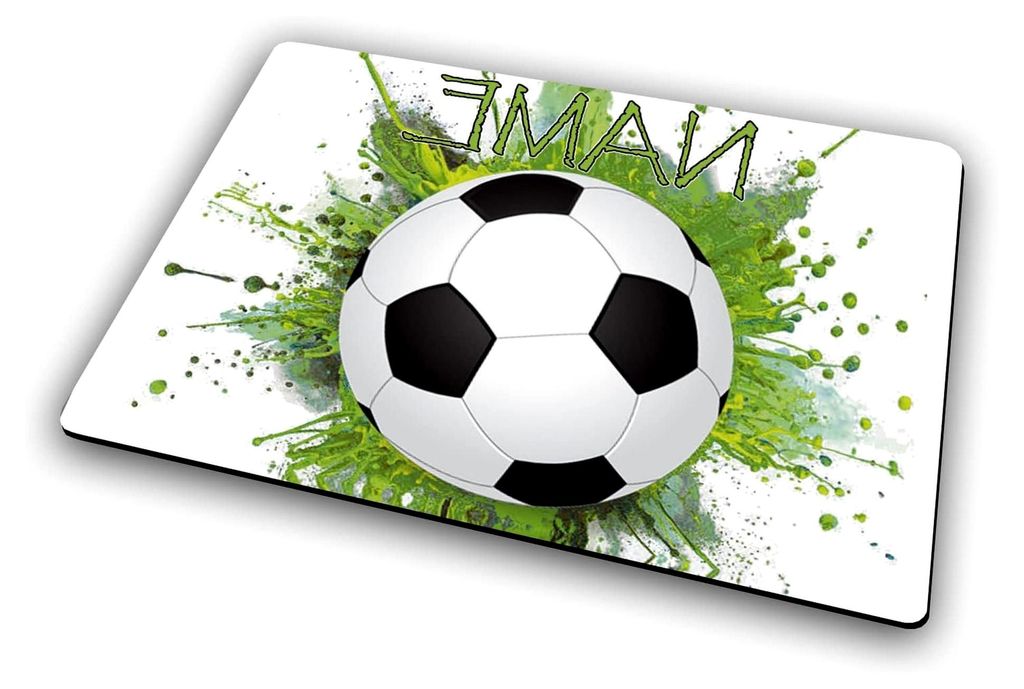 Textil Tischset mit Namen und Gummirückseite, personalisiert (Fußball)