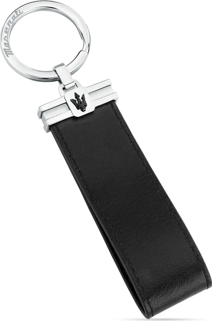 Porte-clés Maserati en Cuir Noir KMU2230102 Accessoire de Luxe