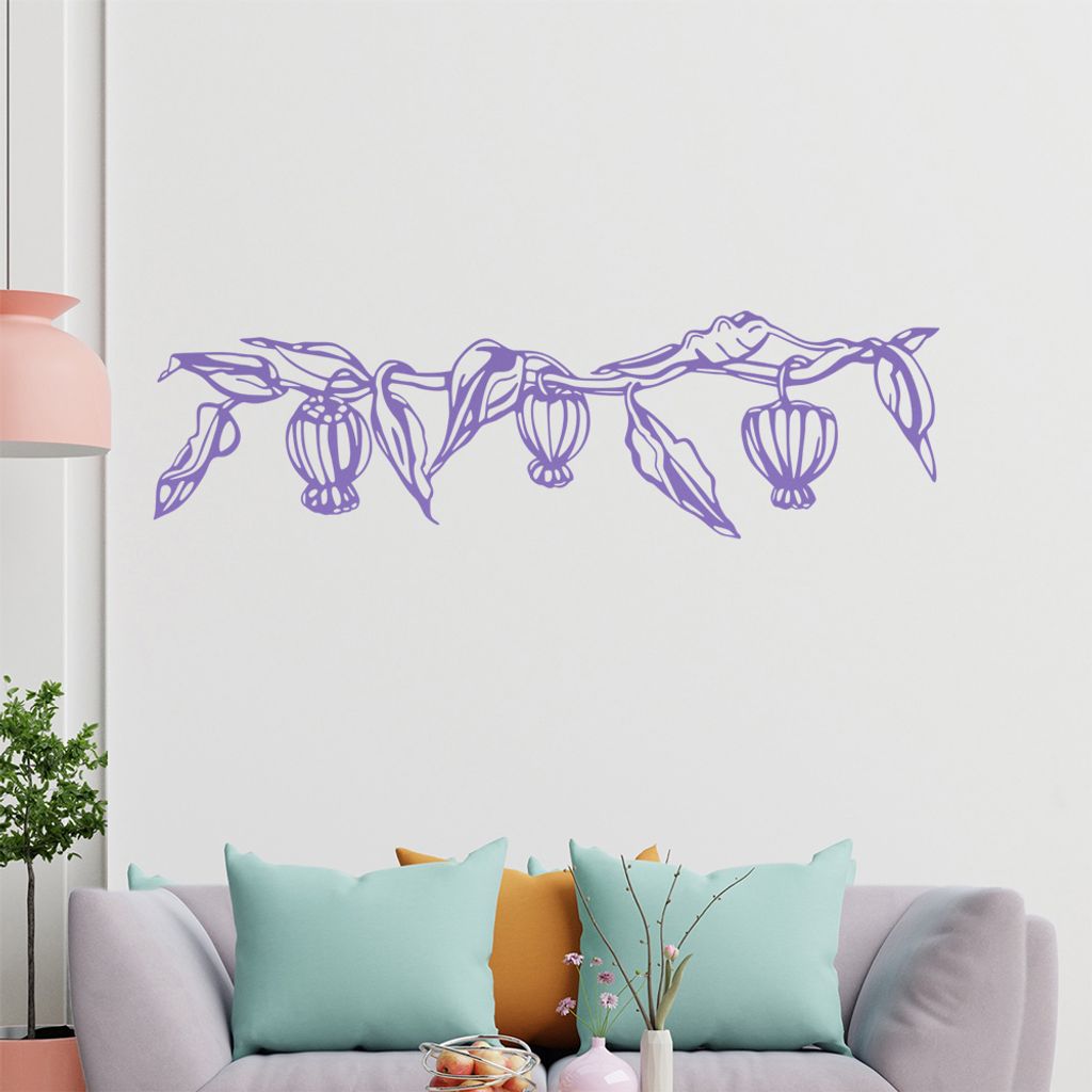 Blume - Ranken Wandtattoo in 6 Größen - Wandaufkleber Wall Sticker - Dekoration, Küche, Wohnzimmer, Schlafzimmer, Badezimmer