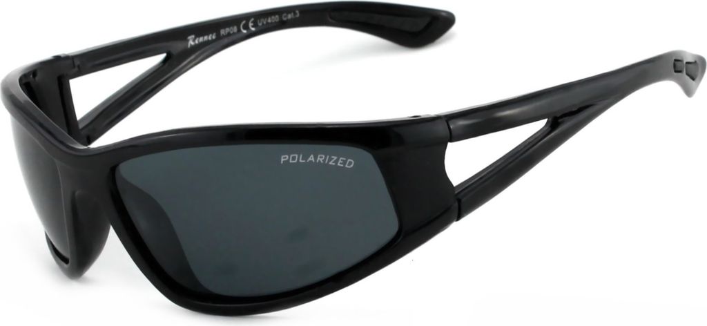 Uni Sonnenbrille Sportbrille Angelbrille Polarisiert Schwarz Getönt Leichte 25gr. Radbrille schnelle Brille Rennec