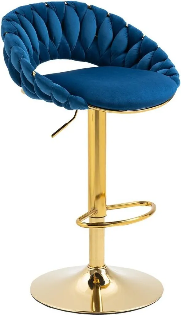 Tabouret de bar confortable FARVISO bleu réglable, fini les maux de dos