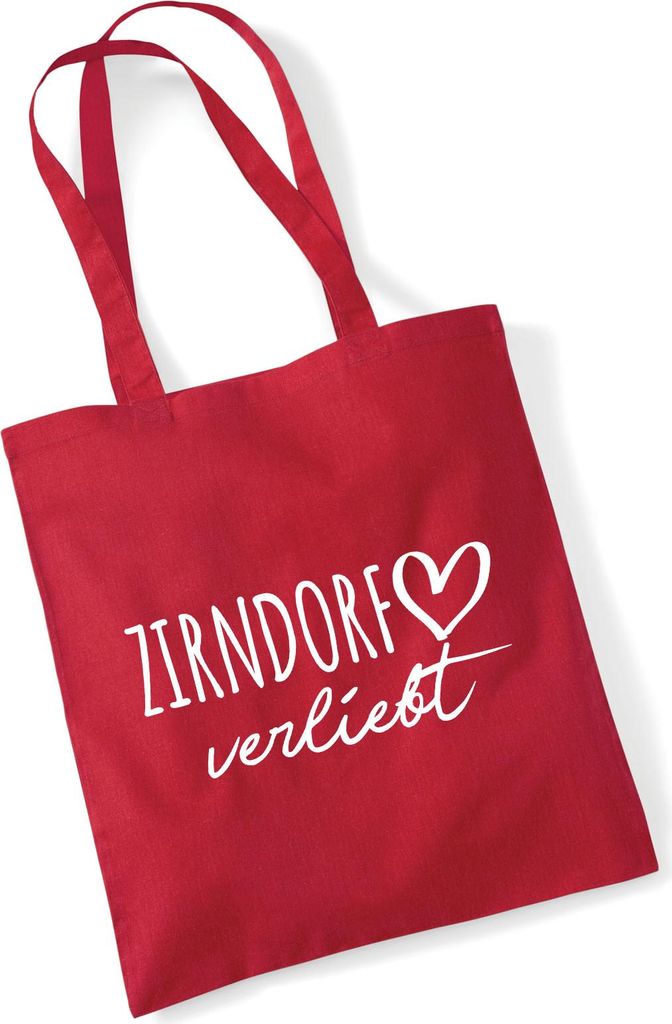 Huuraa Jutebeutel Zirndorf verliebt 10 Liter Classic Red Baumwolle Tasche Geschenkidee