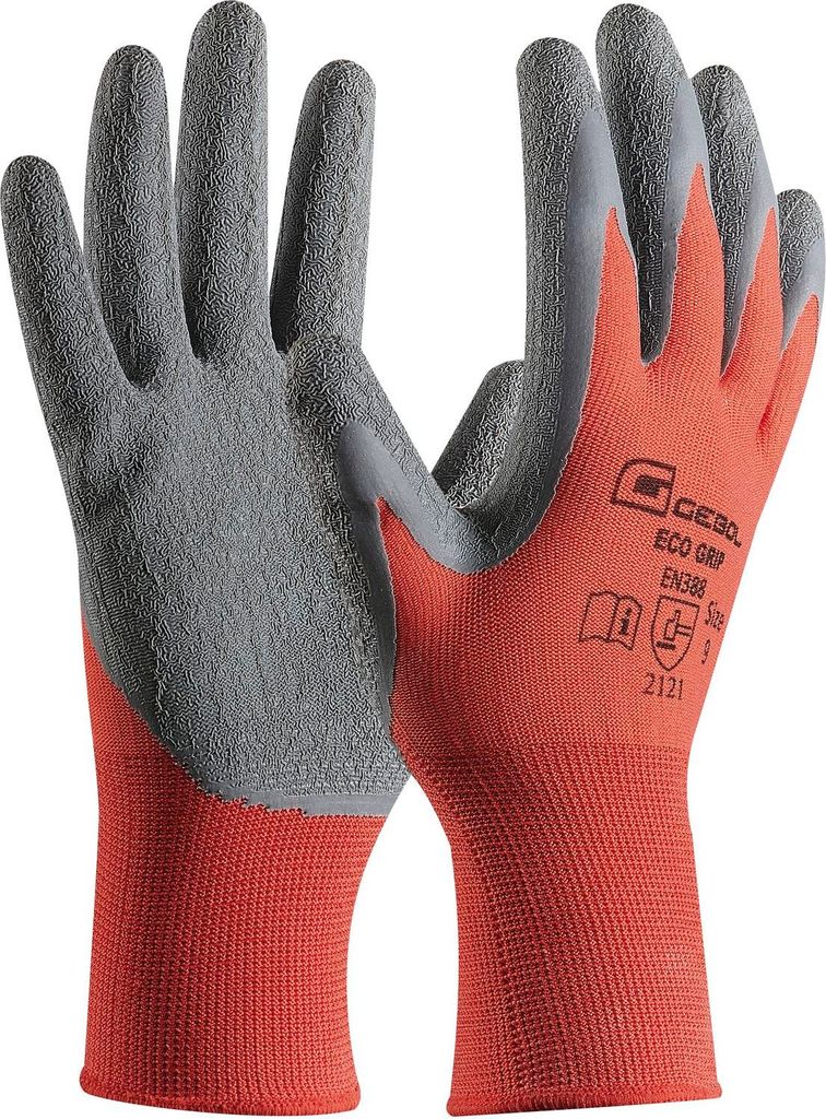 GEBOL Schutzhandschuh Eco Grip Arbeitshandschuh Größe 8 | 1 Paar
