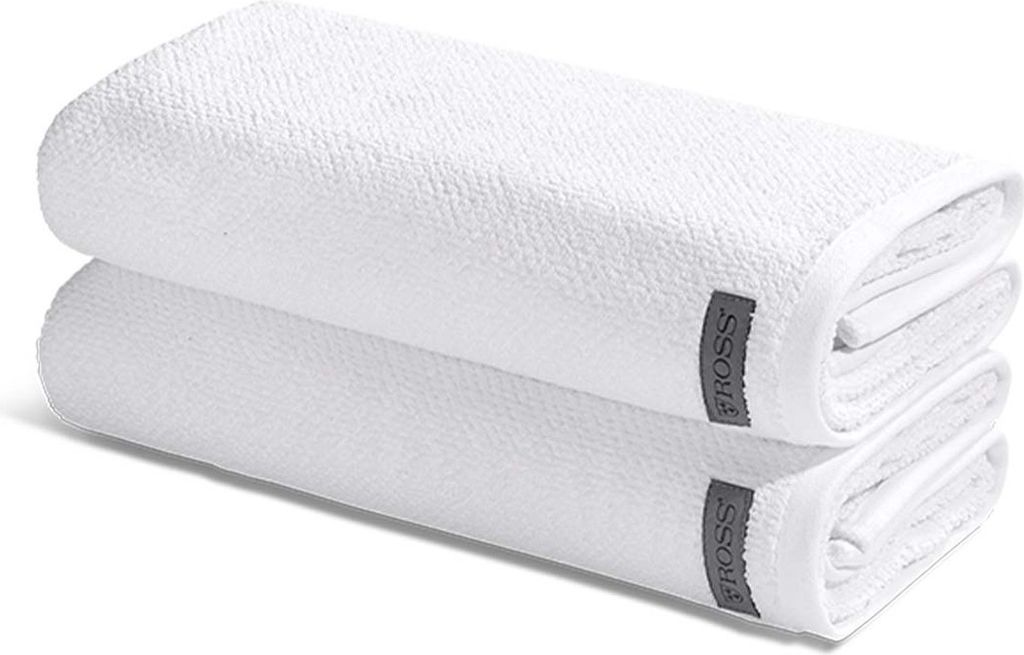 Ross Selection 2 X Duschtuch im Set Frottee aus Bio Baumwolle 540 g/m², Weich saugstark und schnell trocknend, Gewebte Bordüre in vielen Farben