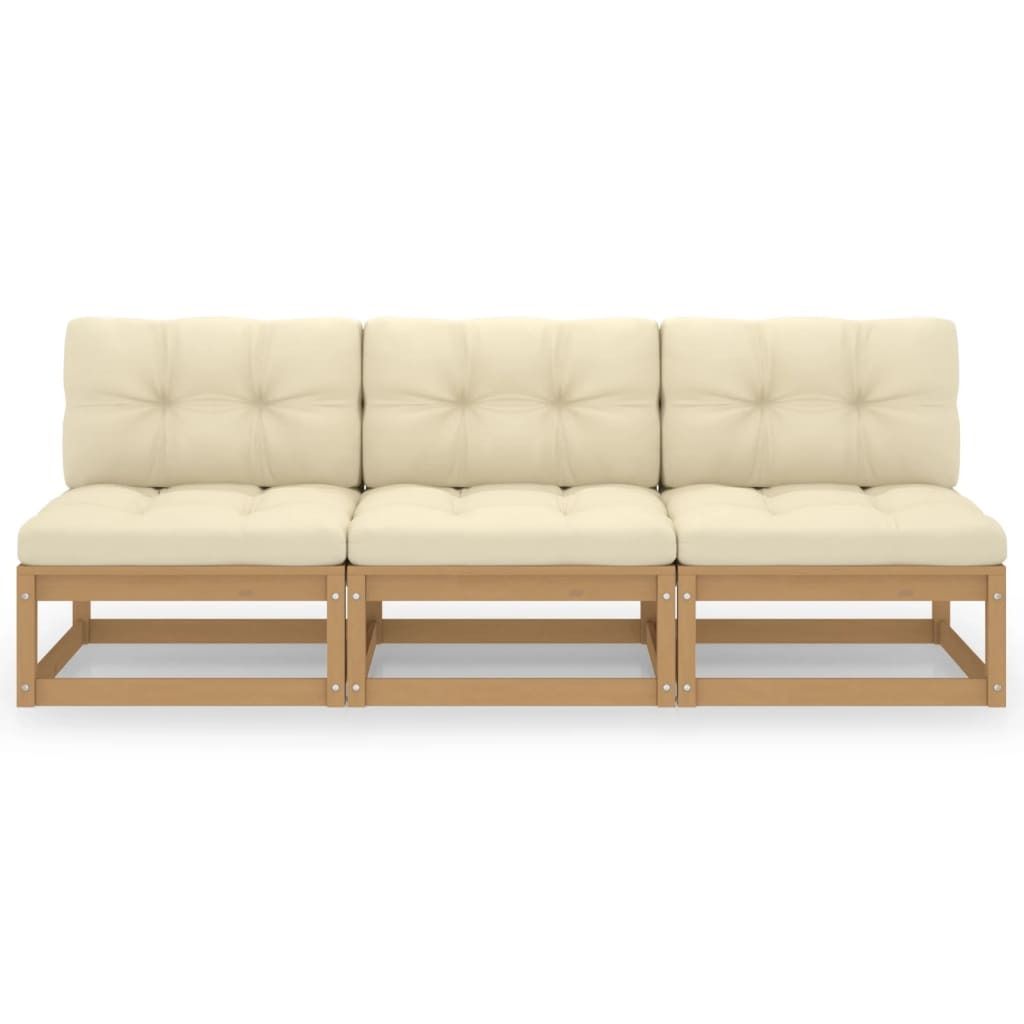(Robust Möbel) 3-Sitzer-Sofa mit Kissen Kiefer Massivholz - 70x70x67cm - Gartensofas DEMöbel556462