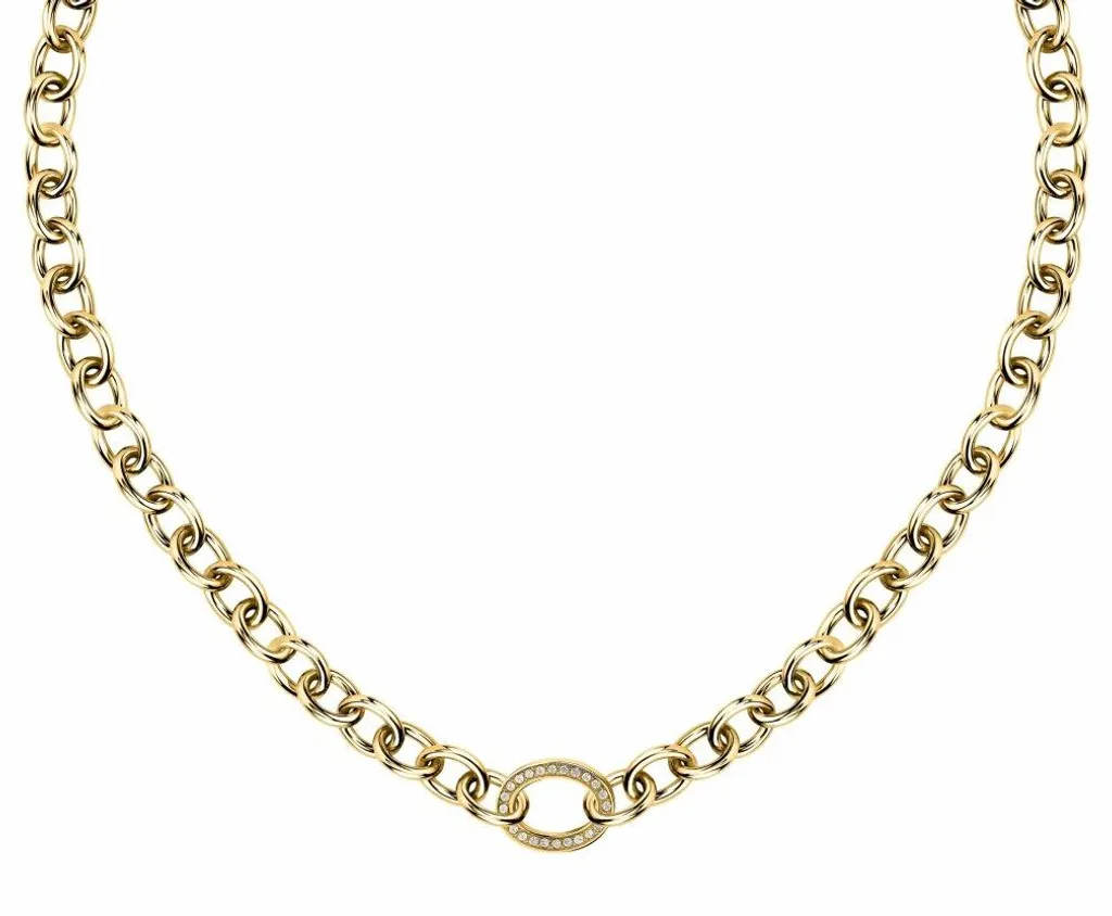 Collier en maille tressée plaqué or et cristaux pour femme élégante