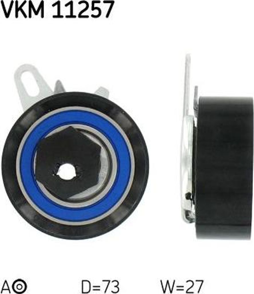 SKF VKM 11257 Spannrolle, Zahnriemen OE 074109243M kompatibel mit 850, S70, S80, V70, Crafter, Transporter IV