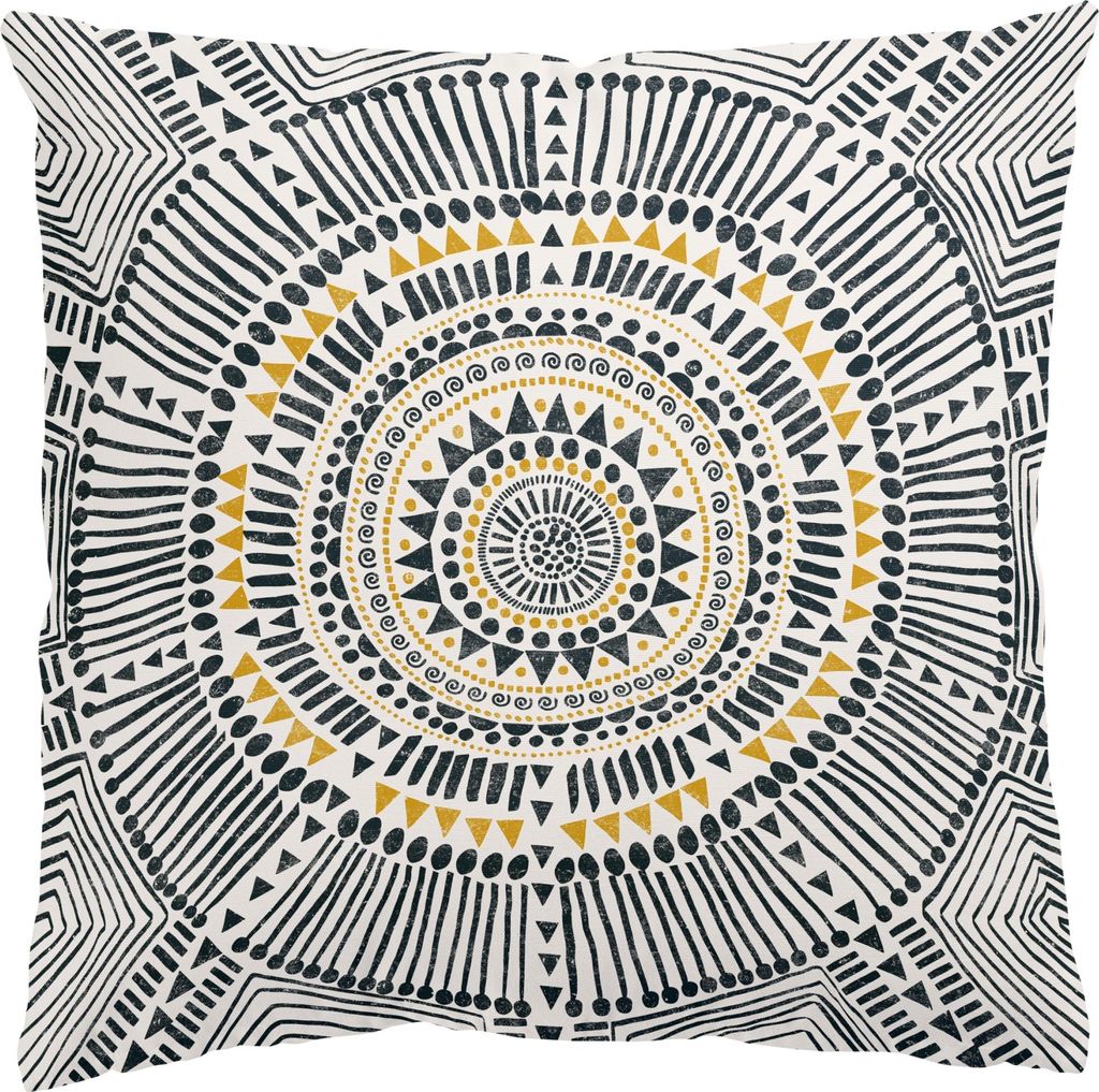 Dekokissen originell draußen / Outdoor Zierkissen waschbar Design beige Abstrakt Sofakissen ohne Füllung