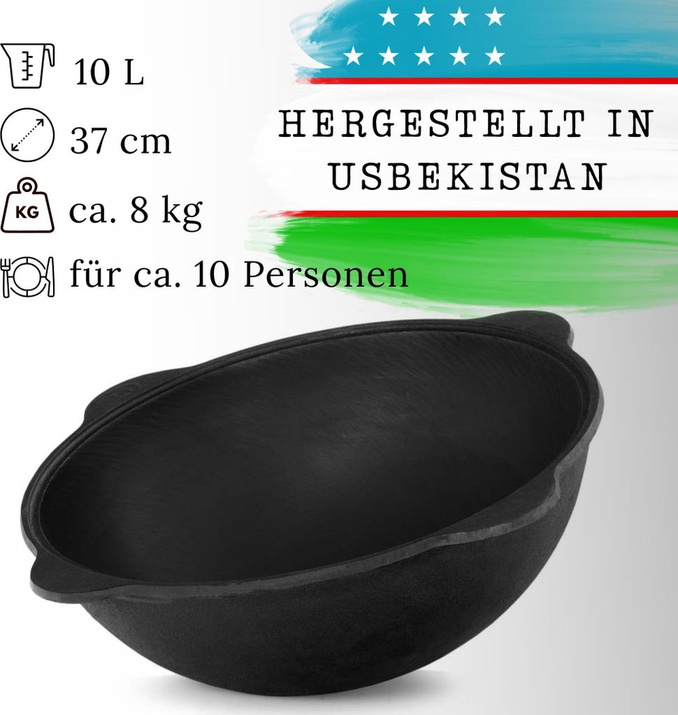 Ø36cm Uchag 2mm Stahl Abzugsrohr Adapter-Ringe 10L Kazan Gusseisen Kasan Kessel Utschak-Ofen Utschag Feldküche Feuerstelle Campingofen Außenküc...