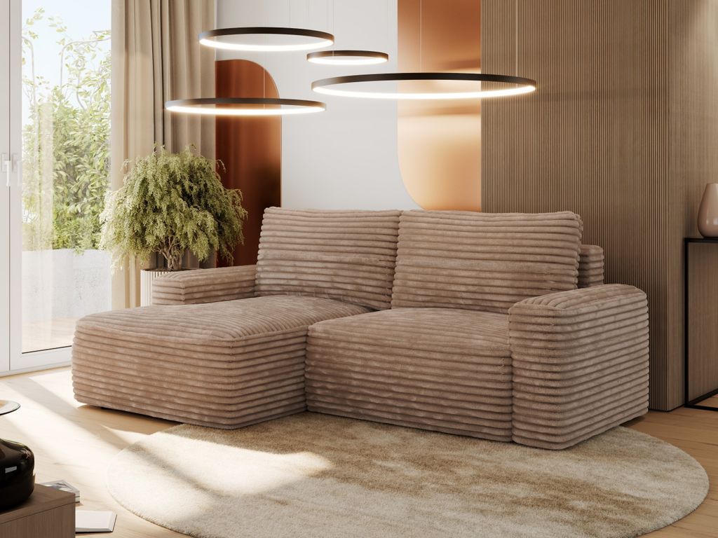 MKS MEBLE Sofa mit Schlaffunktion - Ecksofa mit Schlaffunktion und Bettkasten - Sofa 3 Sitzer - Schlafsofa - Couch - Schlafsofa mit Bettkasten - Be...