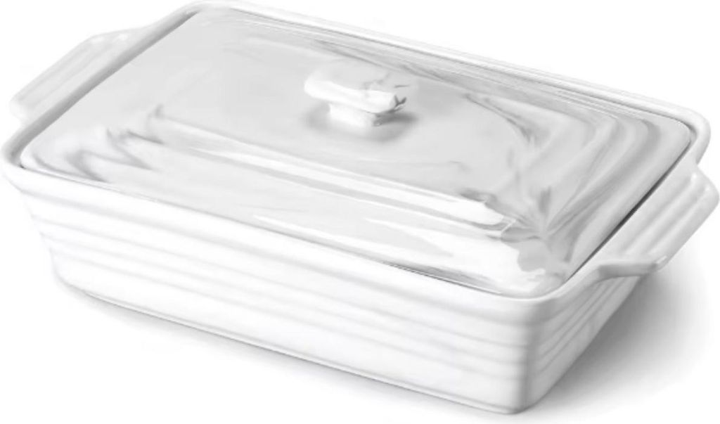 Monarchisches Bordenset – Rechteckige Auflaufform – 2700ml – Marmor-Optik – Lasagne- und Bratform