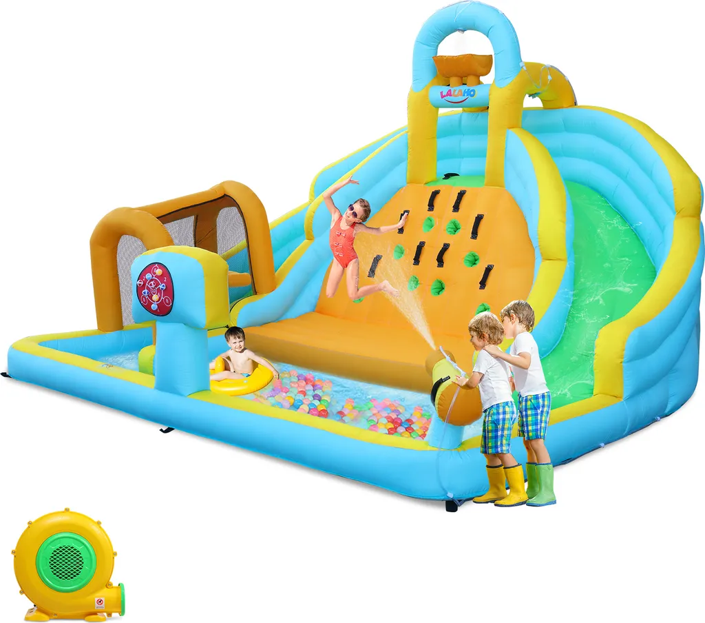 Château gonflable FCH avec double toboggan aquatique et canon à eau