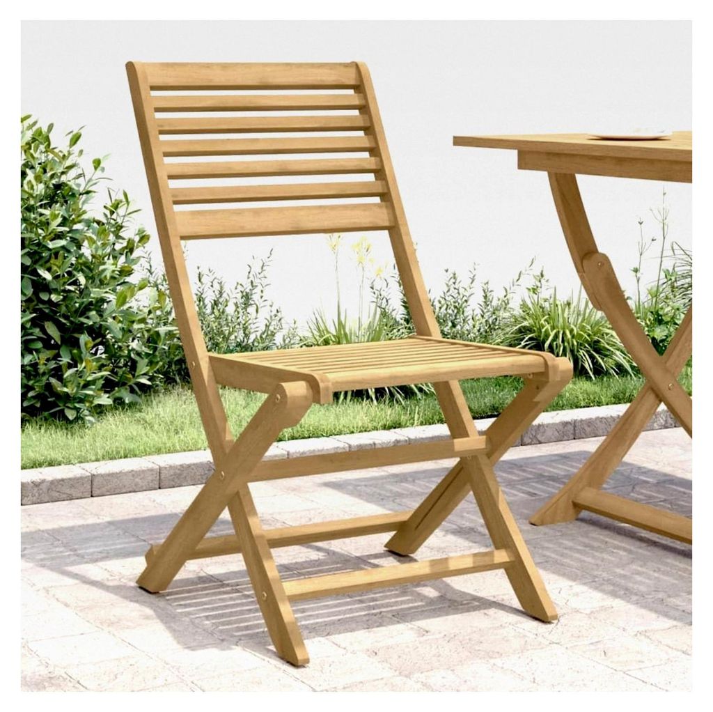 Klappbare Gartenstühle 2 Stück 48,5 x 61,5 x 87 cm aus massivem Akazienholz