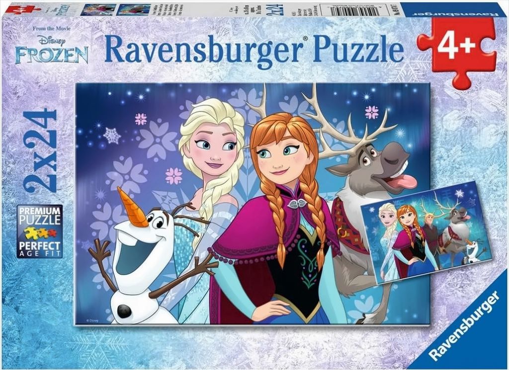 2 x 24 Teile Ravensburger Kinder Puzzle Disney Frozen Produktbild 