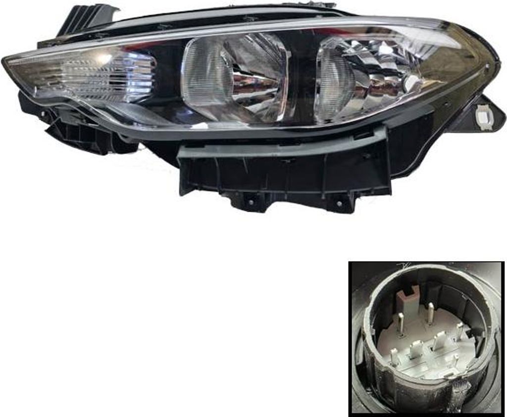 Linker Scheinwerfer Fiat Egea 2015+ elektrische Einstellung, Chromrahmen | 51984488, 52094994