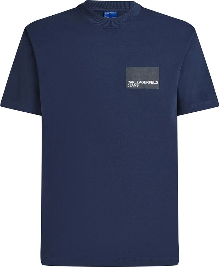 T-shirt bleu col rond Karl Lagerfeld Reg Box Logo manches courtes homme L