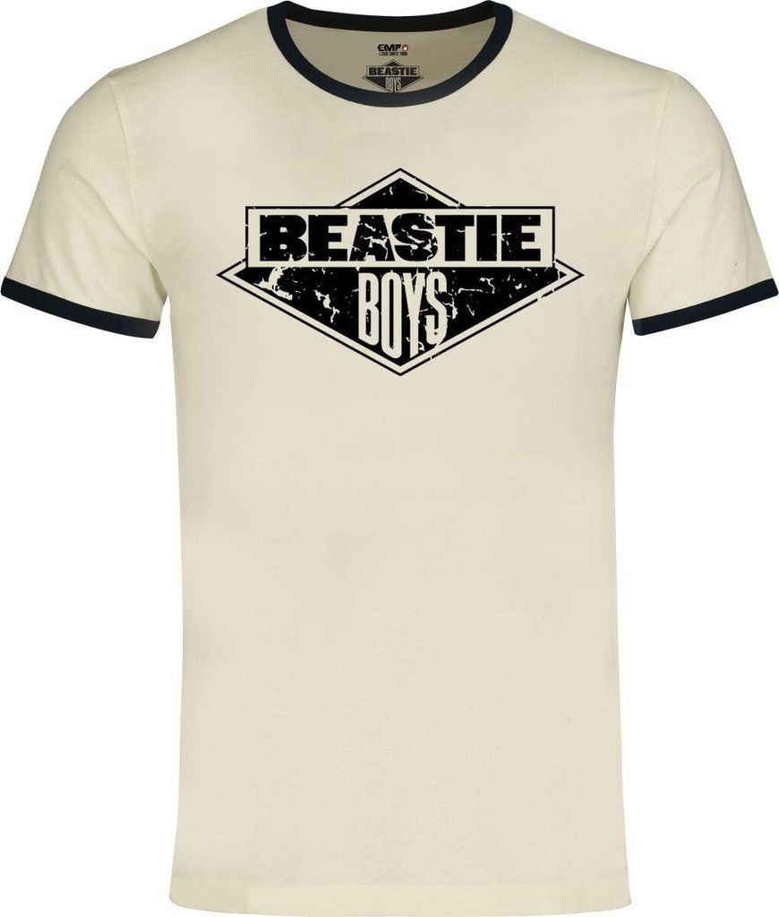 Beastie Boys T-Shirt Herren Logo - Ringer Shirt altweiß S