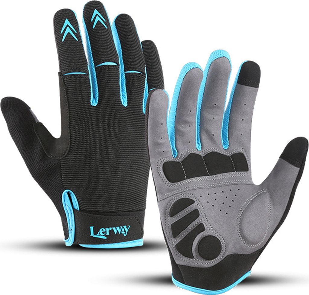 Mountainbike-Handschuhe für Männer und Frauen, Motorrad-Fahrradhandschuhe mit SBR-Pad, Motorradhandschuhe mit Touchscreen (blau)