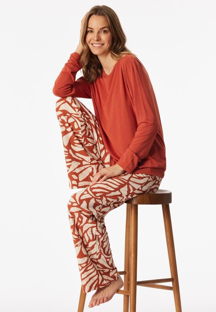 Schiesser Damen Schlafanzug lang Gr. 38  oliv Produktbild 