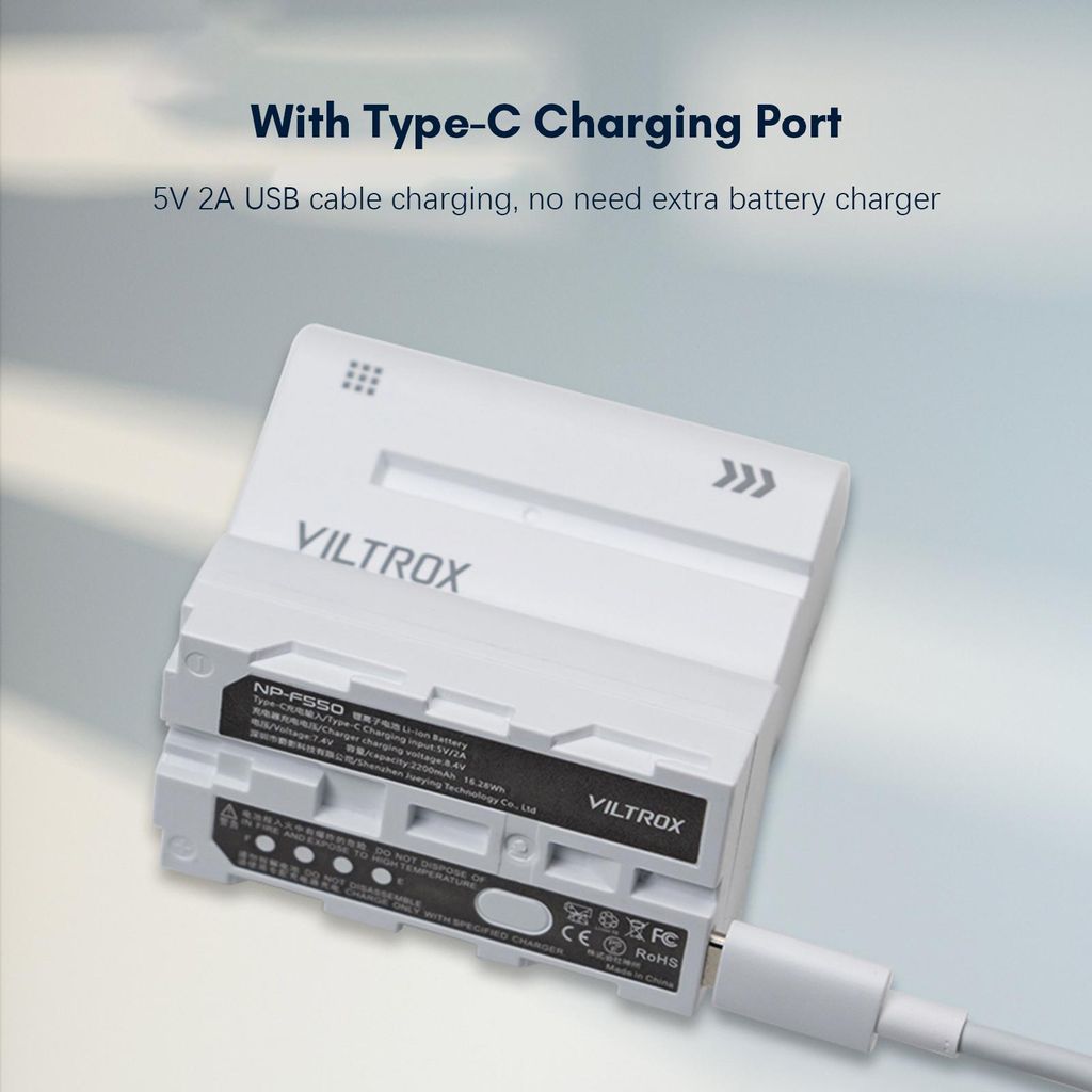 Batterie VILTROX NP-F550 2200 mAh Li-Ion haute capacité Image du produit 