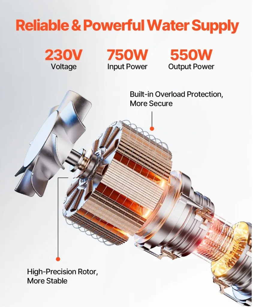 Pompe à Eau de Forage 750W Inox - Solution de Relevage 210 Pieds - 3