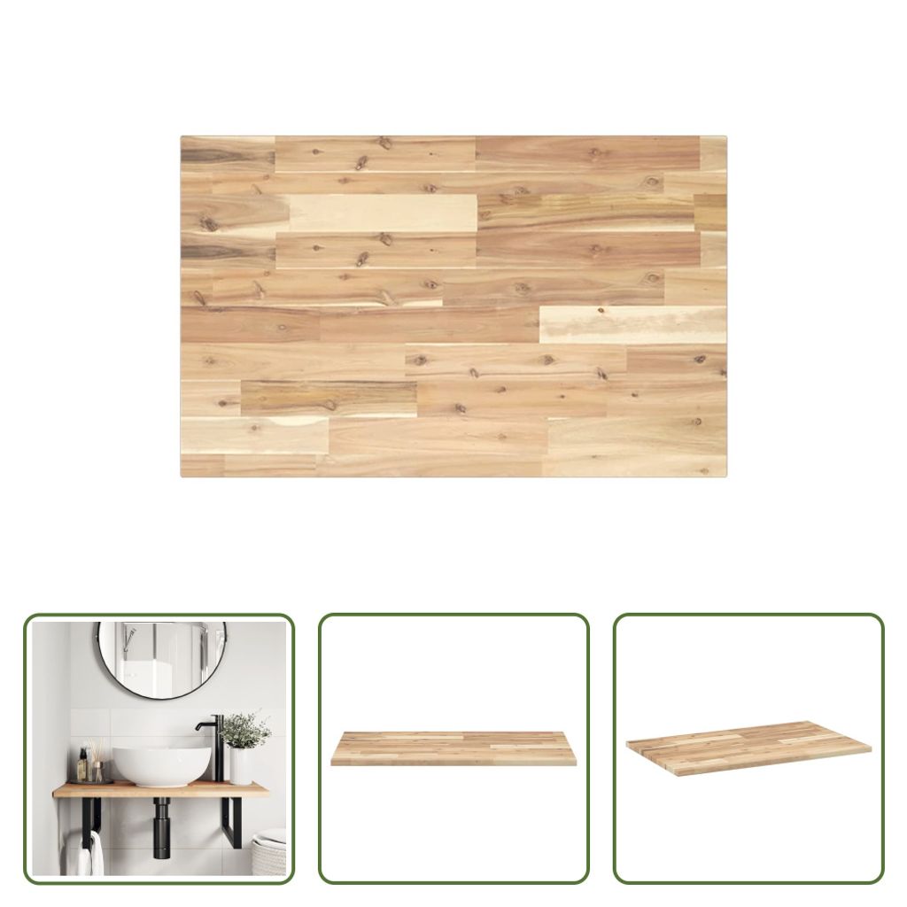 The Living Store Waschtischplatte Unbehandelt 60x50x2 cm Massivholz Akazie