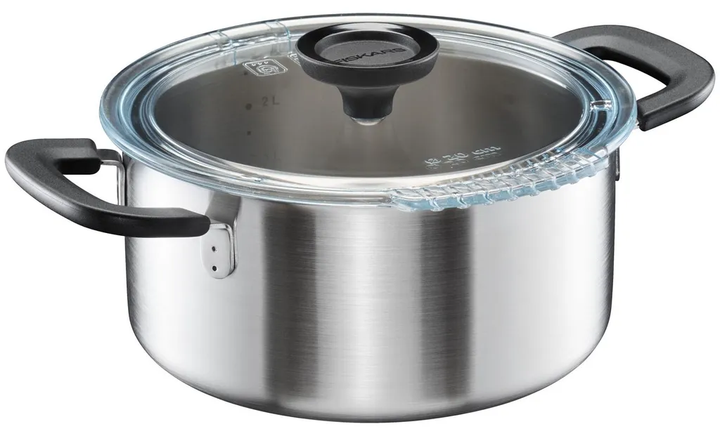 Fiskars Functional Form Pot 3l 1072316 : Faitout en Inox avec Couvercle