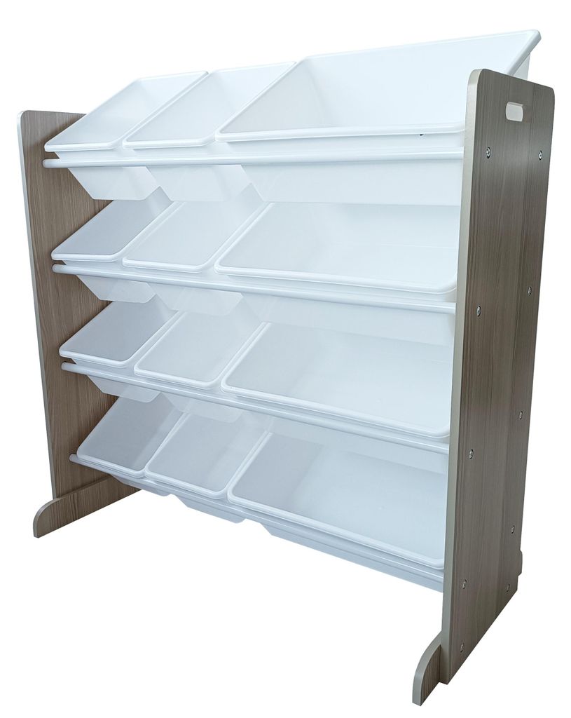 Ekspand | Regal Organizer - Beige - 80 cm x 85 cm x 30 cm - 12 Fächer - Kunststoffbehälter Für Spielzeug