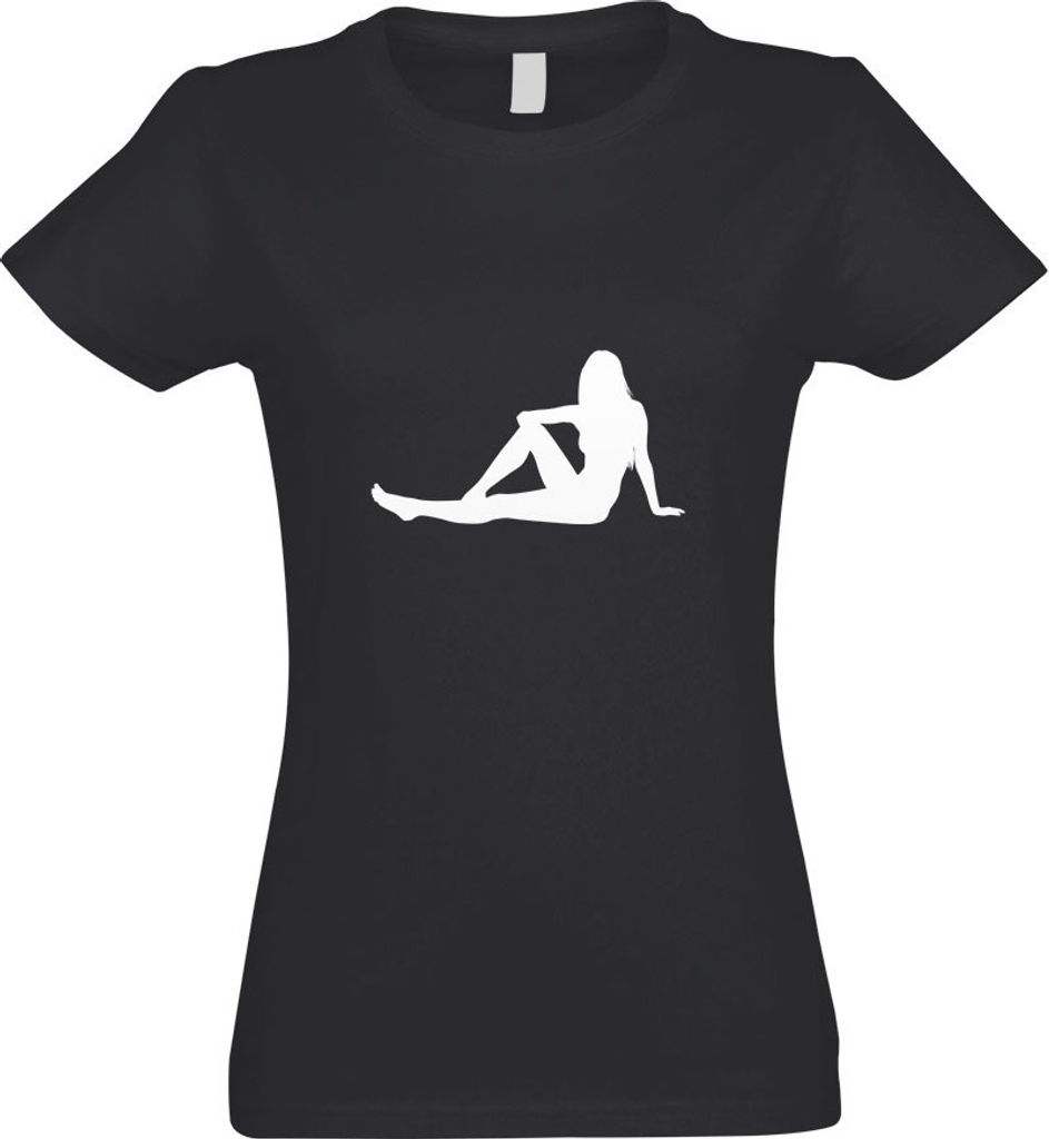 Kiwistar - T-Shirt tailliert - Damen - Graphit - y Girl sitzend - mit Motiv Bedruckt - Funshirt Design - Sport - Freizeit - Damen - XL