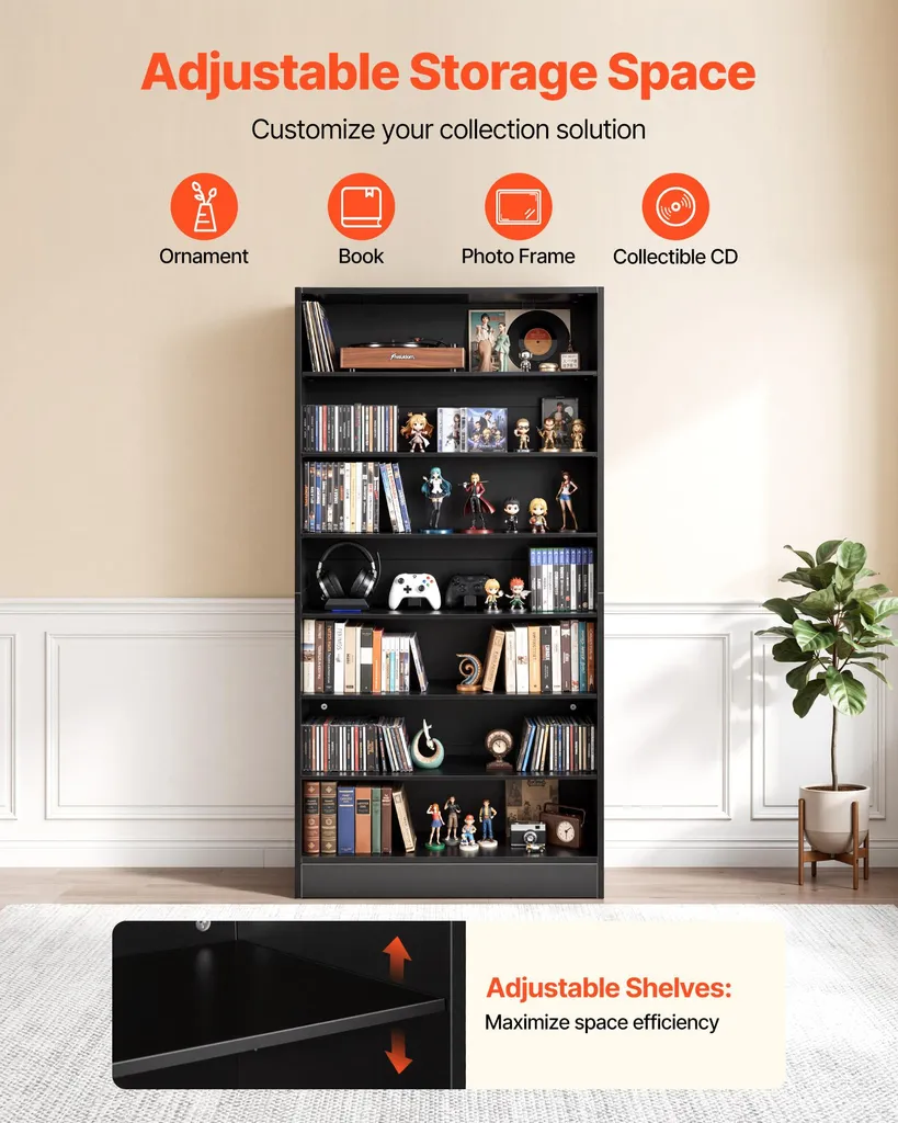 Solution gain de place : Étagère DVD compacte 7 niveaux SucceBuy - 2