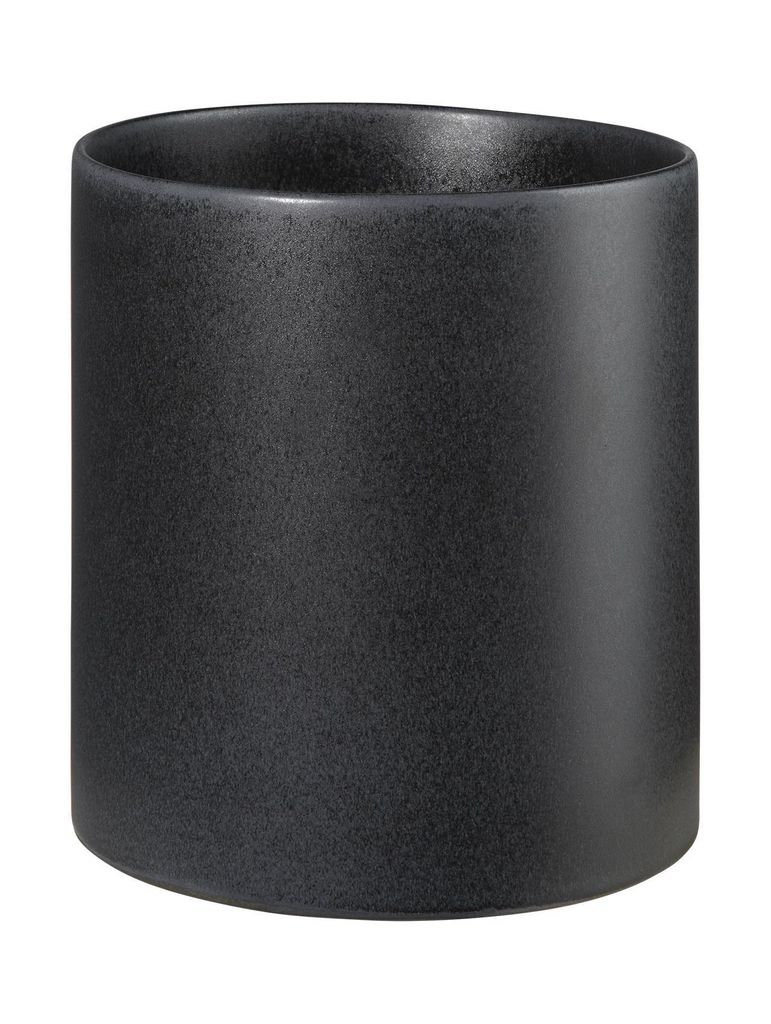 ASA Selection haruko Übertopf Black Iron, Blumentopf, Pfanzentopf, Pflanzkübel, Blumenkübel, Steingut, Schwarz Matt, H 23 cm, 64056174