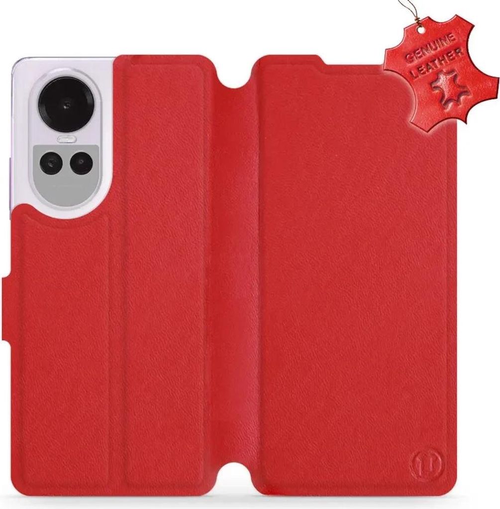 Echtleder Handyhülle für Oppo Reno10 Pro 5G, Mobiwear Leather, Rot