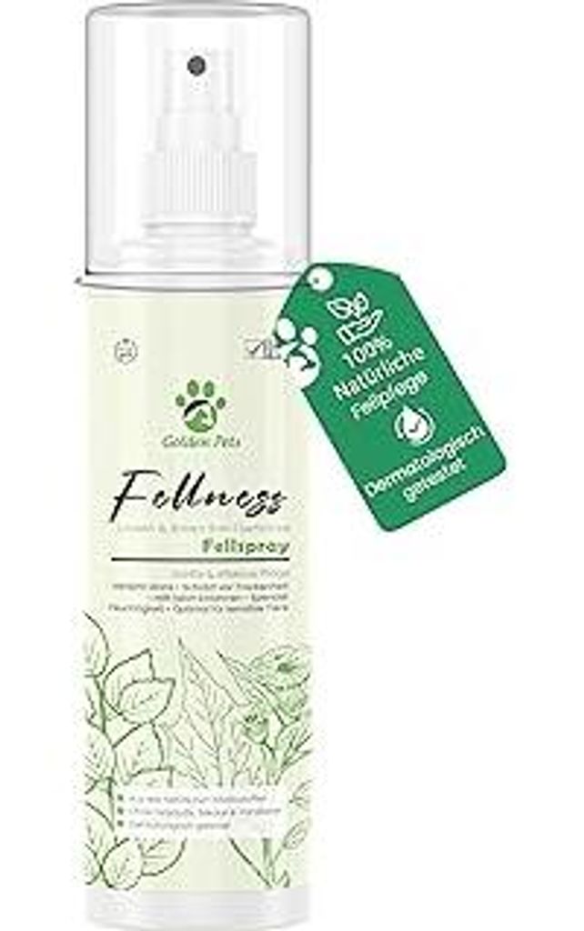 Golden Pets Fellspray 250 ml - Entfilzungsspray für Hunde & Katzen - Verbesserte Kämmbarkeit - 100% natürliche Fellpflege + neues E-Book