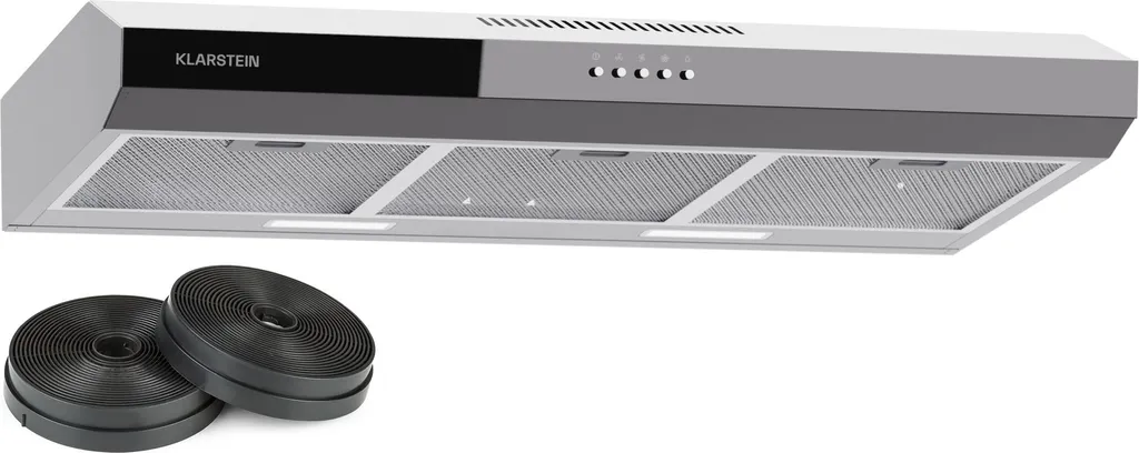 Klarstein Contempo 90 Hotte Aspirante 90cm Argent avec Filtre à Charbon