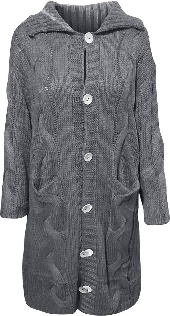 ASKSA Damen Strickjacke Grobstrick Casual Sweater Cardigan Produktbild 2