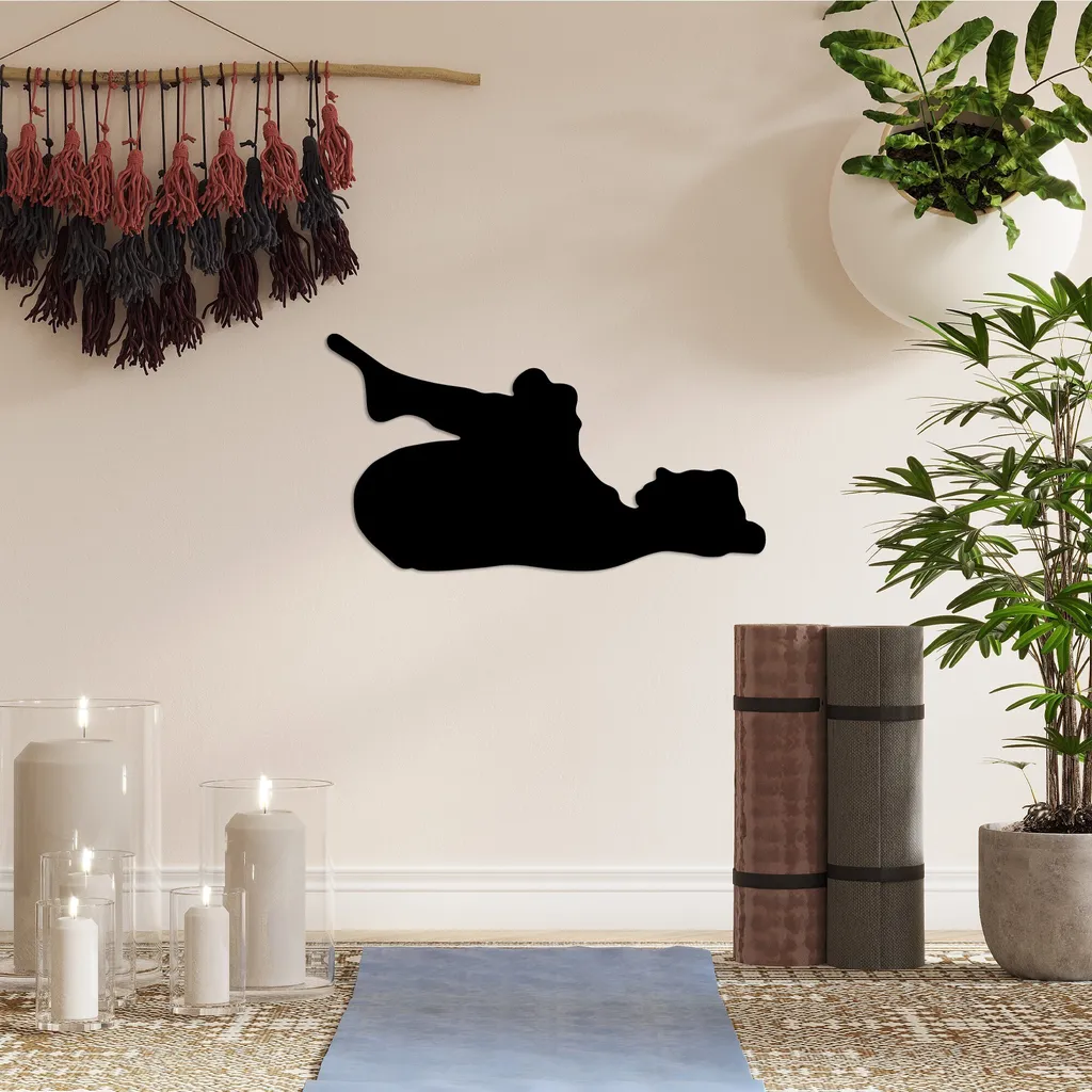 Wallity, Yoga 8, accessorio decorativo da parete in metallo, nero, 100 % METALLO, 60 x 33 cm