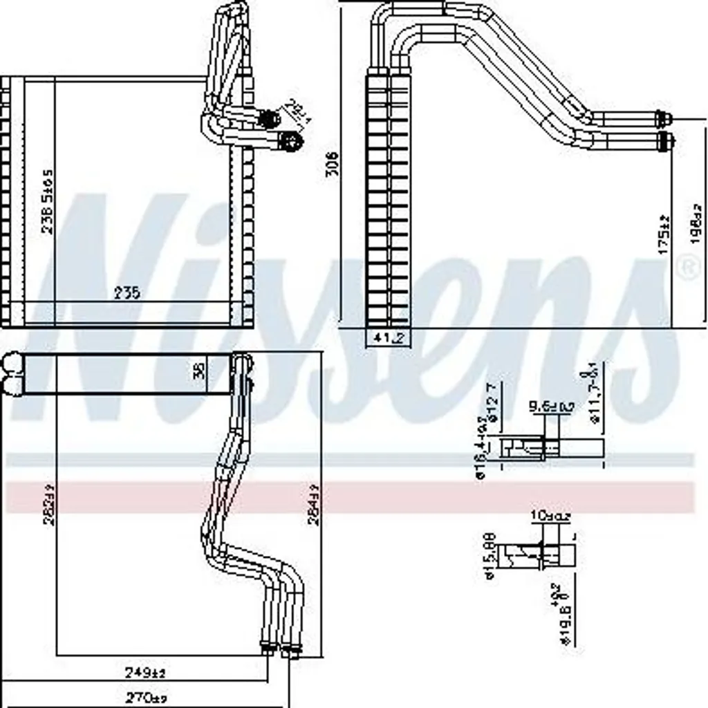 Évaporateur climatisation Nissens 92372 pour Fiesta OE 1666190