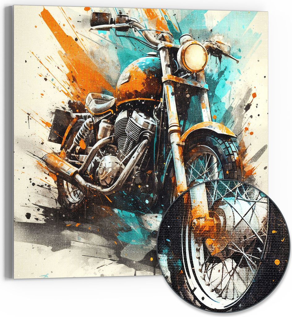 DEQORI Hybrid Leinwand Bild 30x30 cm 'Dynamik des Klassikers' Wandbild Glas flach modern