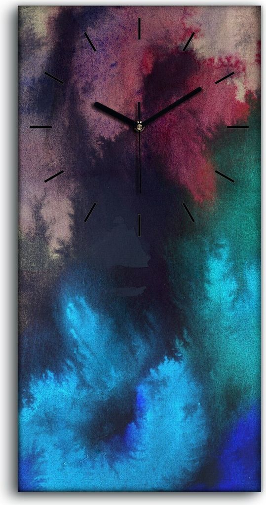 Küche Wohnzimmer Wand Leinwand Uhr 30x60 Malerei abstrakte Produktbild 