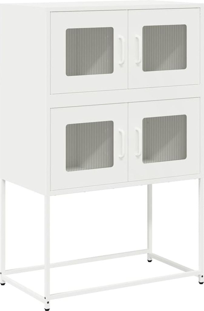 Highboard Weiß 68x39x107 cm Stahl