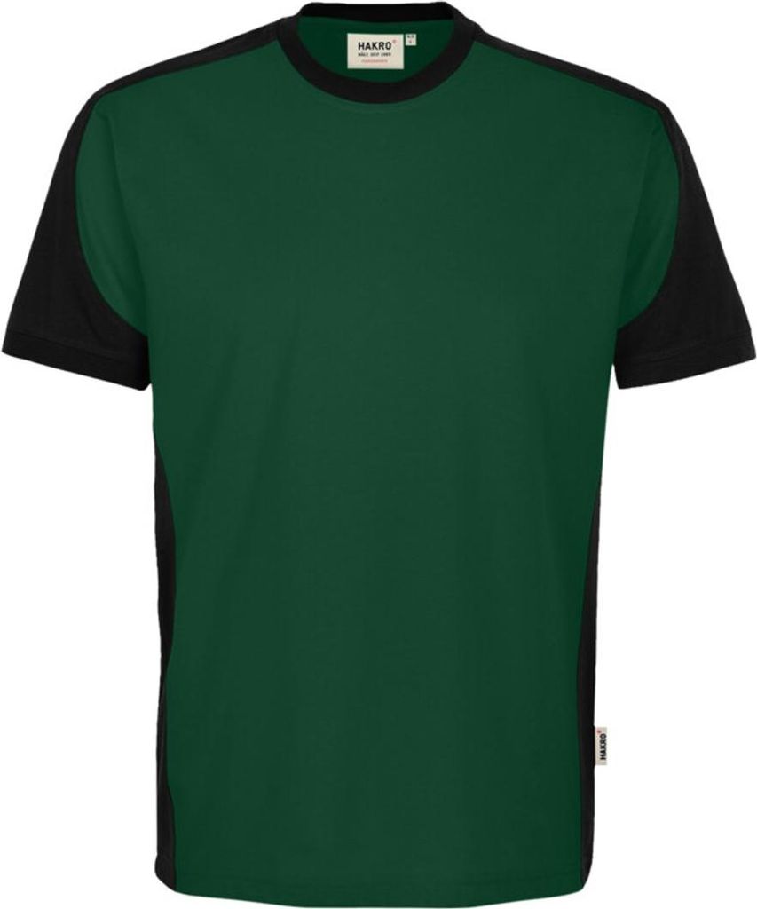 HAKRO T-Shirt Contrast #590 Gr. M tanne/schwarz