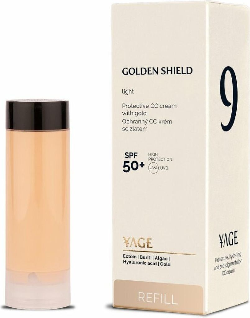 Yage Nr. 9 Golden Shield CC Creme mit Gold und SPF 50+ Farbton Light 30 ml Nachfüllpackung