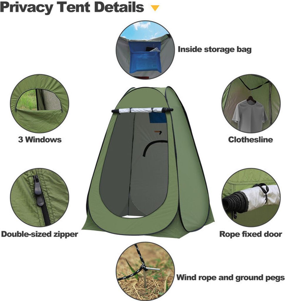 CLIPOP Pop up Duschzelt, Campingzelt, mit Tragetasche für Produktbild 9