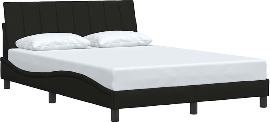 Möbel Bettgestell - Doppelbett - ohne Matratze "Hanko" Schwarz 120x200 cm Stoff - Polsterbett Klassische Betten CLORIS3816646