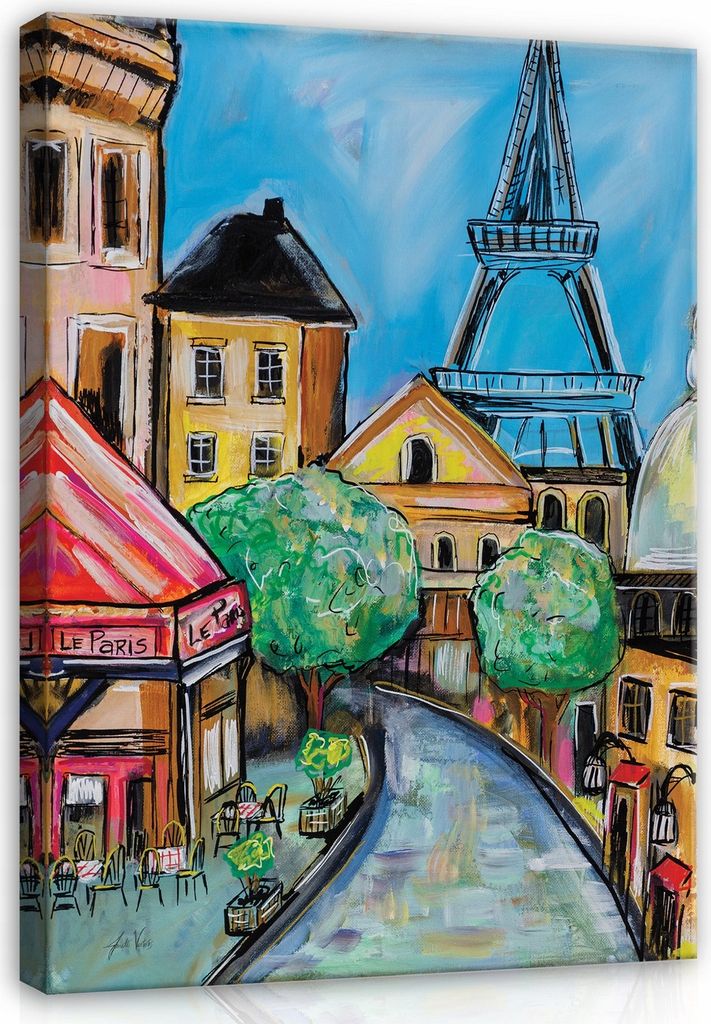 Leinwandbild Eifelturm Paris 100x70 cm XXL Schlafzimmer Wohnzimmer Canvas Bilder Wandbilder Kunstdruck Wand Bild auf Leinwand Bilder Aufhängefertig