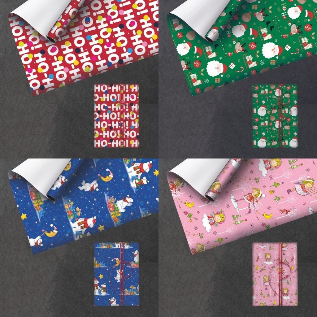 Geschenkpapier Weihnachten Kinder 2m x 0,7m - 10 Rollen Produktbild 2