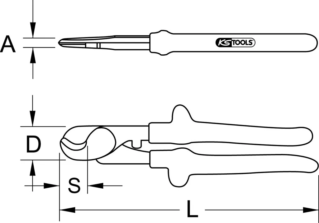 Coupe-câble KS Tools 117.1269 haute performance avec isolation 1000V