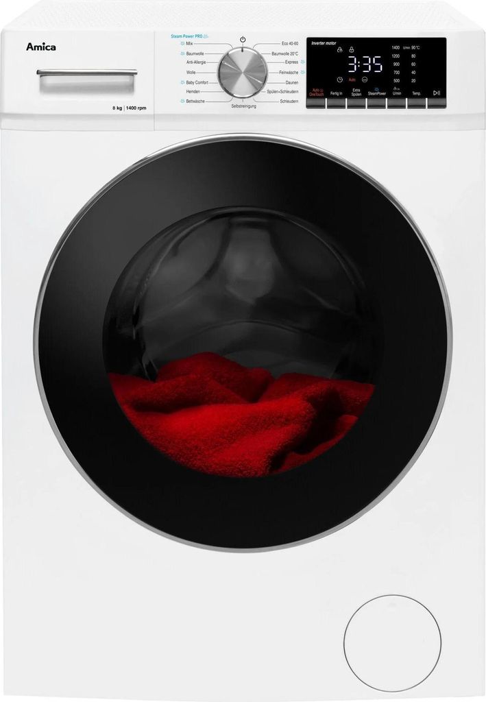 Amica WA 484 084, Frontlader, 8 kg, C, 72 dB, 1400 RPM, A Produktbild 