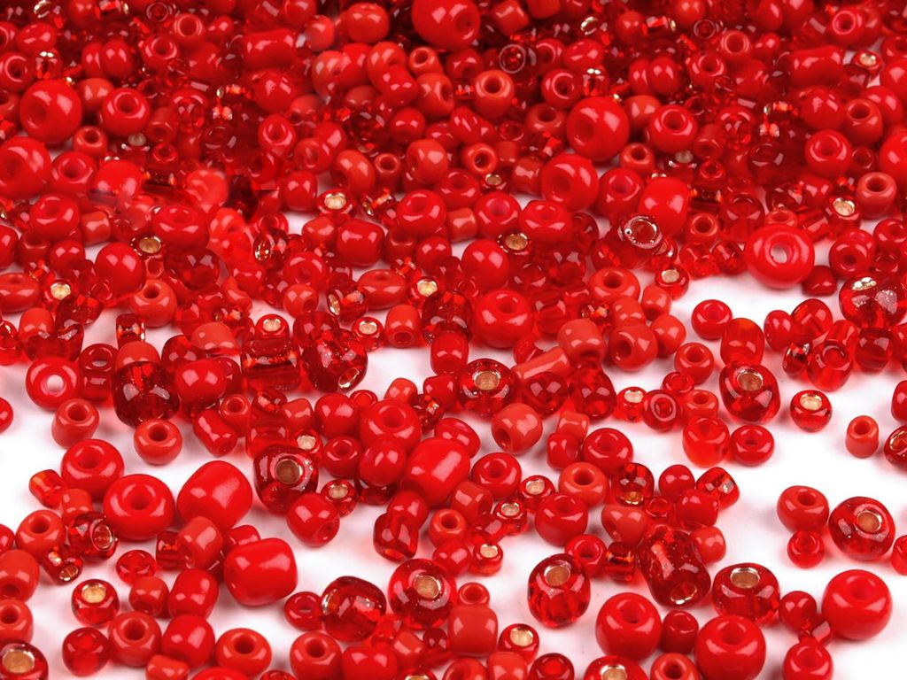 Rocailles Glasperlen MIX 2 - 4 mm Rottöne, 30g in Dose Produktbild 