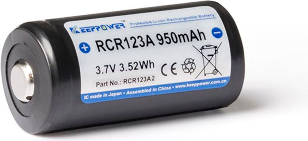 KEEPPOWER, batterie Li-ion RCR123A 16340, 950 mAh, 3,6 V - Image du produit 